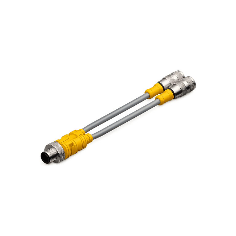 Conector Splitter 4 Pines M12 Macho - 3 Pines 2 x M12 Hembra - Turck VBRS 4.4-2RK 4T-0.3/0.3/SV - U2-09105