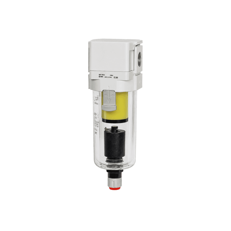 Filtro 0.3 μm para Aire Comprimido 0.3 μm 1/2" NPT Purga Automática Vaso Policarbonato - SMC AFM40-N04C-Z-D - 375379