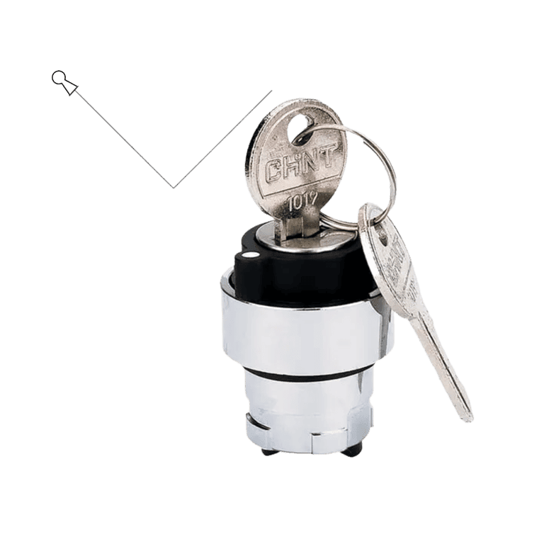 Cabeza de Selector 2 Posiciones Metálico Extracción de llave 1 sola posición, montaje ø 22 mm - Chint - NP2-BG2 - 575813                