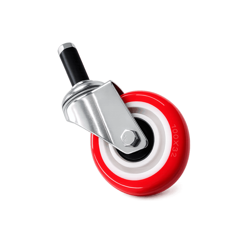Rueda Roja 4" sin freno con Pivote M12, color rojo - WLD29RP
