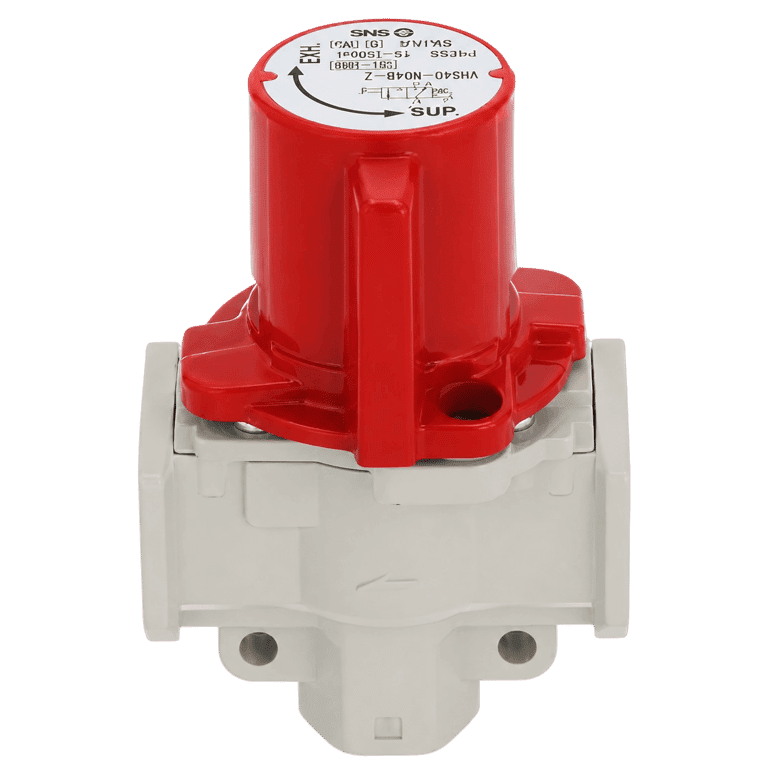 Válvula de Corte 1/2" NPT 3/2 Manual con Bloqueo, Modular, Escape de Presión Residual, Compatible AF40-A, AW40-A, AC40-A - SMC VHS40-N04B-Z - 199856