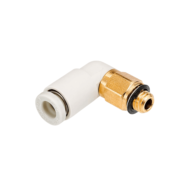 Conector Neumático Rápido Codo Manguera 4 mm x M6 Macho, Plástico - SMC KQ2L04-M6A - 195338