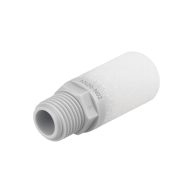 Silenciador Neumático NPT 1/4" Macho, Cuerpo de Resina Absorción Resina Sinterizado, 30 dB, 1.0 MPa - SMC AN20-N02 - 182129