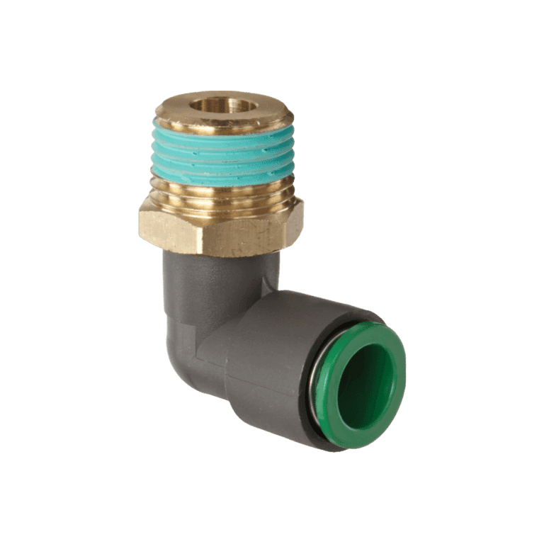 Conector Neumático Rápido Codo Manguera 6 mm x RC 1/8", Resina No Inflamable - SMC KRL06-01S - 010713