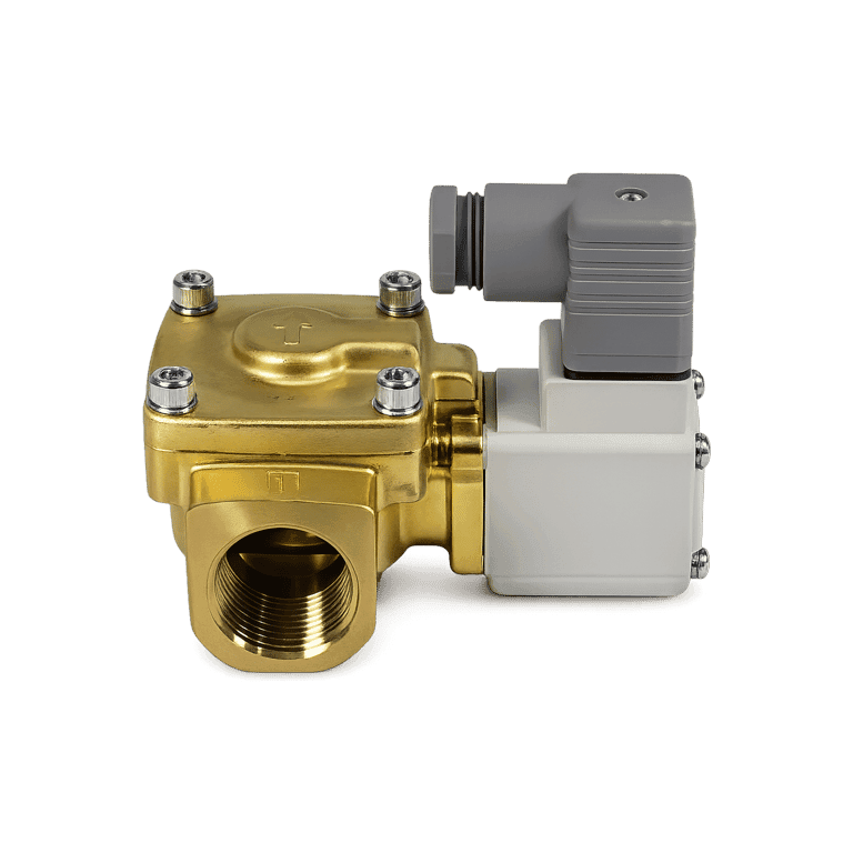 Válvula de Proceso 1" NPT para Agua 2 vías,  Simple Efecto NC On/Off, cuerpo Latón, Sellos NBR, Eléctrico 110 VAC Conector DIN (Con supresor de picos de tensión) - SMC VXD262NJB - 212740