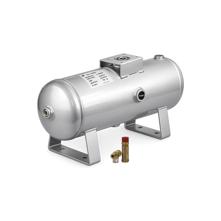 Tanque de Aire 20 litros 1/2" RC de Acero al carbón con Válvula de Seguridad, Válvula de Drenaje, 1.0 MPa - SMC VBAT20A1-RV - 163046