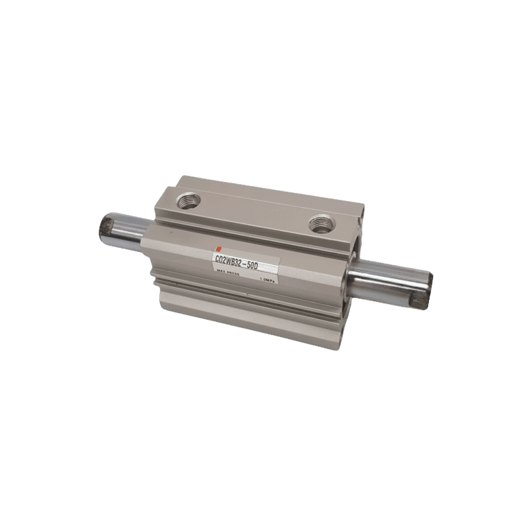 Cilindro Neumático Compacto ø 32 mm x 50 mm, RC 1/8", Doble Efecto, Doble Vástago, Sin Lubricación, Vástago Hembra - SMC CQ2WB32-50D - 097593