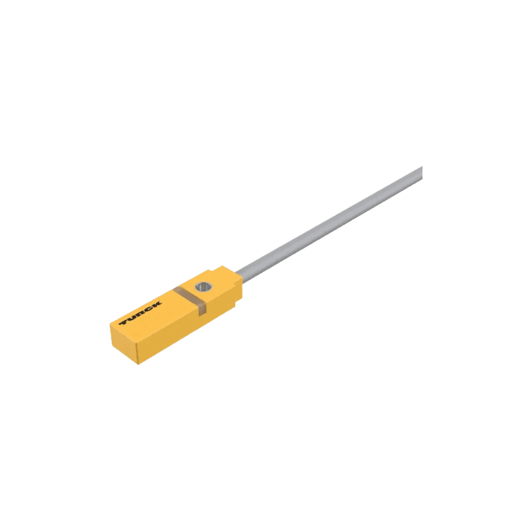 Sensor Inductivo Rasante Rectangular 5.5 mm, 2 mm, Salidas a Transistor (PNP) 3 hilos DC Cable de 2 metros, 10 ~ 30 VCD, IP67 - Turck BI2-Q5.5-AP6X - 1613000