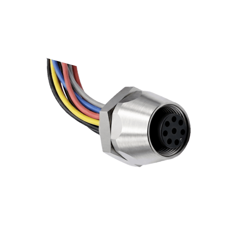 Cable Moldeado 8 Pines Macho M12 Pasamuros Hembra - 8 Pines Puntas, 8x24AWG, 2 metros, Roscado 1/4"-18 NPT, IP69K - Turck FK 8-2/18.25/S3202 - U-57611
