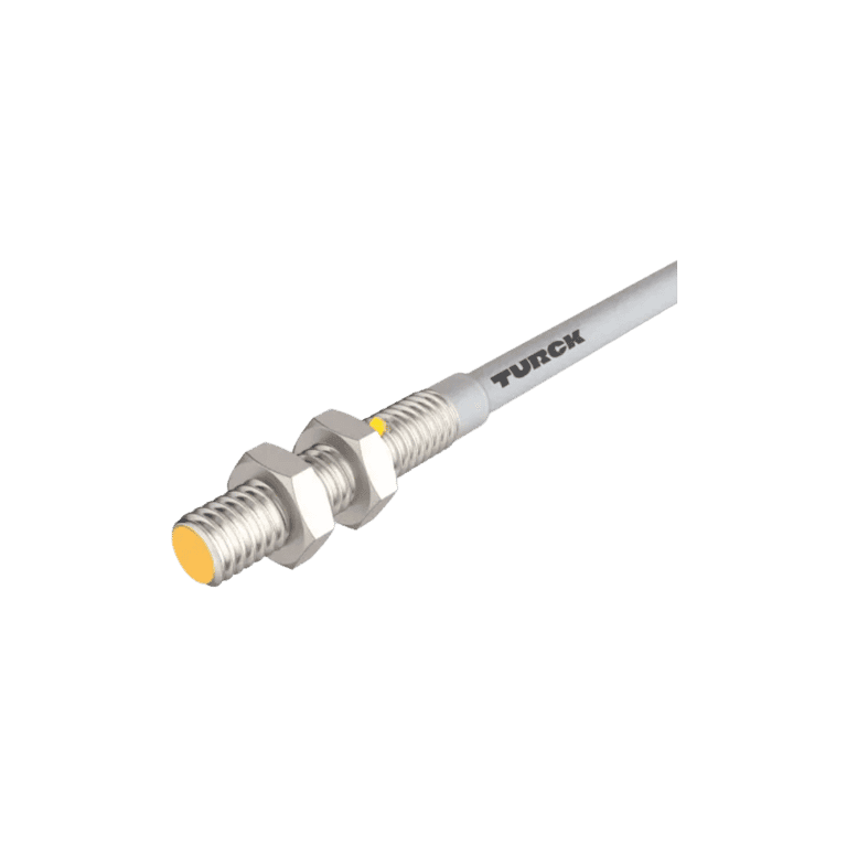 Sensor Inductivo Rasante ø M4 1 mm, Salidas a Transistor (PNP) 3 hilos DC Cable 2m, 10 ~ 30 VCD, IP67 - Turck BI1-EG04-AP6X - 1619327 