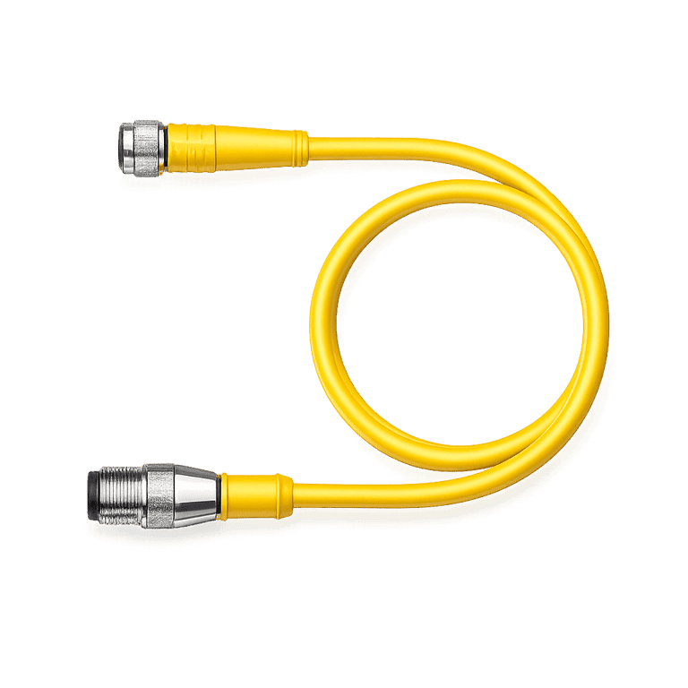 Cable Moldeado 3 Pines Macho M8 Recto - 4 Pines Hembra M12 Recto, 0.3 metros - Turck PKG 3M-0.3-RS 4T/S90/S771 - U-28142