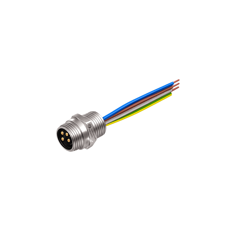 Receptáculo de Panel 4 Pines Macho 7/8" Recto - 4 Pines Puntas, 0.3 metros, 1/2" NPT - Turck P-RSFV 40D EX-0.3/14.5/NPT - U0988-76