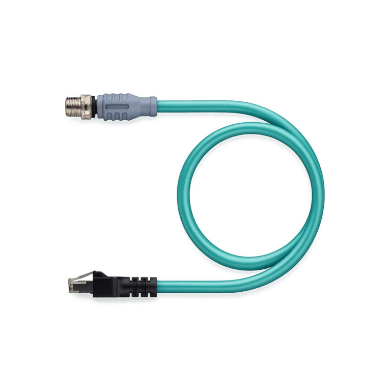 Cable Ethernet Industrial, 4 Pines Hembra M12 Recto - 8 Pines Macho RJ45, 5 metros, 2 UTP X 24 AWG - Turck RKCD RJ45 440-5M - U-08315