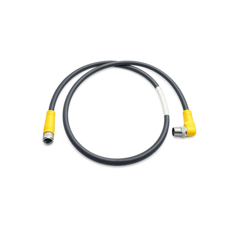 Cable Moldeado 3 Pines Hembra M8 Recto - 3 Pines Macho M8 Codo, 0.8 metros, 3x24 AWG - Turck PKG 3M-0.8-PSW 3M - U-05182