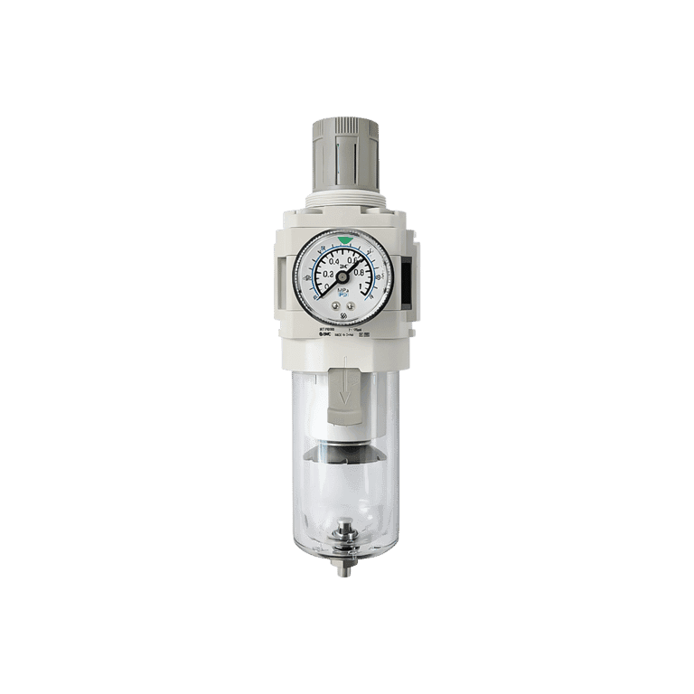 Filtro Regulador 0.05 a 0.85 MPa, 5 μm, 1/2" NPT Manómetro Vaso Policarbonato - SMC AW40-N04G-Z-D - 423482