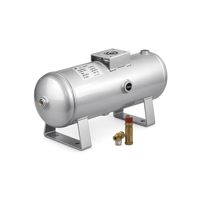 Tanque de Aire 20 litros 1/2" RC de Acero al carbón con Válvula de Seguridad, 1.0 MPa - SMC VBAT20A-RV-Q - 211043