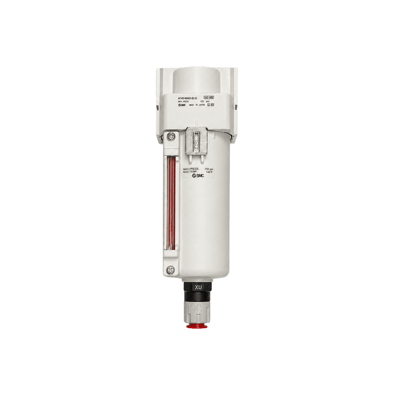 Filtro 5 μm para Aire Comprimido 5 μm 1/2" NPT Purga Automática  Vaso Metálico con indicador de nivel - SMC AF40-N04D-8Z-D - 443461