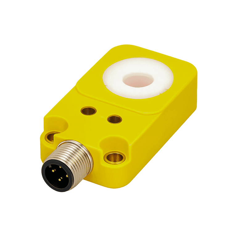 Sensor Inductivo de Anillo Rasante Ø 15.1 mm, Salida a Transistor (PNP), 3 hilos DC, 1 NO, M12, 10 ~ 30 VCD, IP67 - Turck BI15R-Q14-AP6X2-H1141 - 1407200 