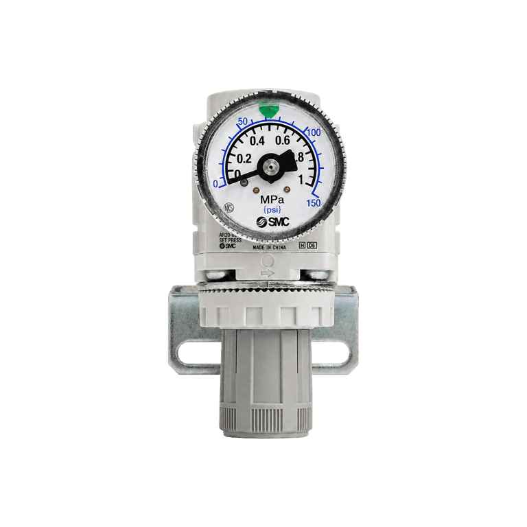 Regulador de Presión 0.05 - 0.85 MPa, 1/4" NPT Manómetro, Bracket - SMC AR20-N02BG-Z-D - 423478