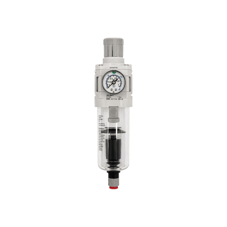 Filtro Regulador 0.05 a 0.85 MPa, 5 μm, 1/2" NPT Purga Automática, Manómetro Vaso Policarbonato - SMC AW40-N04CG-Z-D - 403976