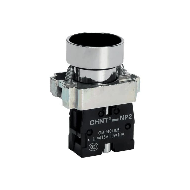 Pulsador Momentáneo Metalico Negro Rasante 1 NC montaje ø 22 mm - Chint NP2-BA22 - 574635