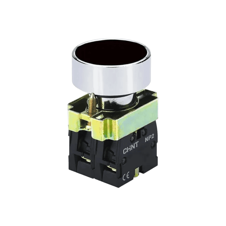 Pulsador Momentáneo Metálico Negro Rasante 2 NC montaje ø 22 mm - Chint NP2-BA24 - 573961