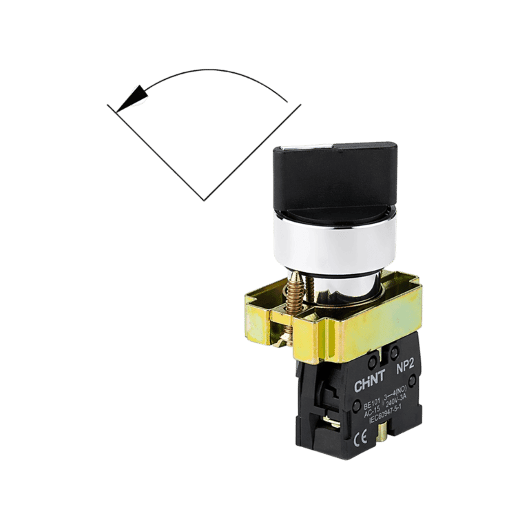 Selector 2 Posiciones con Auto-retorno  Metálico 1 NC Color Negro montaje ø 22 mm  - Chint NP2-BD42 - 575986