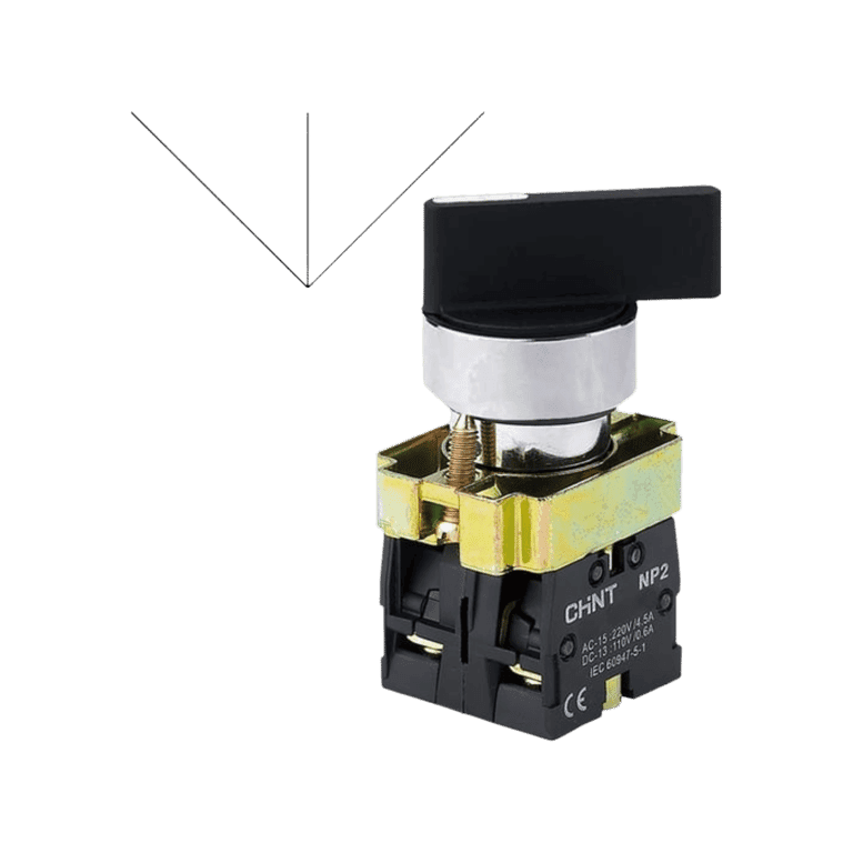 Selector 3 Posiciones Fijas Metálico Maneta Larga 2 NO Negro montaje ø 22 mm - Chint NP2-BJ33 - 573996 