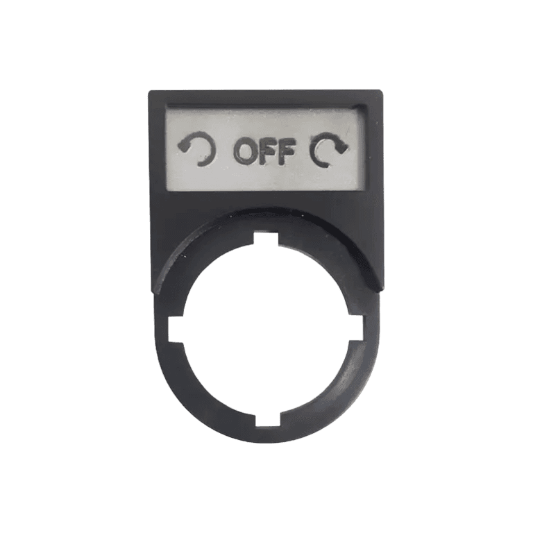 Etiqueta con Porta Etiqueta ↺OFF↻ (Izq-OFF-Der) para Señalización de Elementos ø 22 mm - Chint NP2-BZ31-↺OFF↻