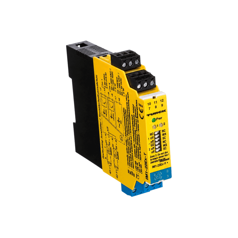Barrera ATEX, amplificador aislado de conmutación 2 Canales, Entrada NAMUR / Contacto Seco, Salida Transistor, Aislamiento Galvánico Completo, IP20 - Turck IM1-22EX-T - 7541232