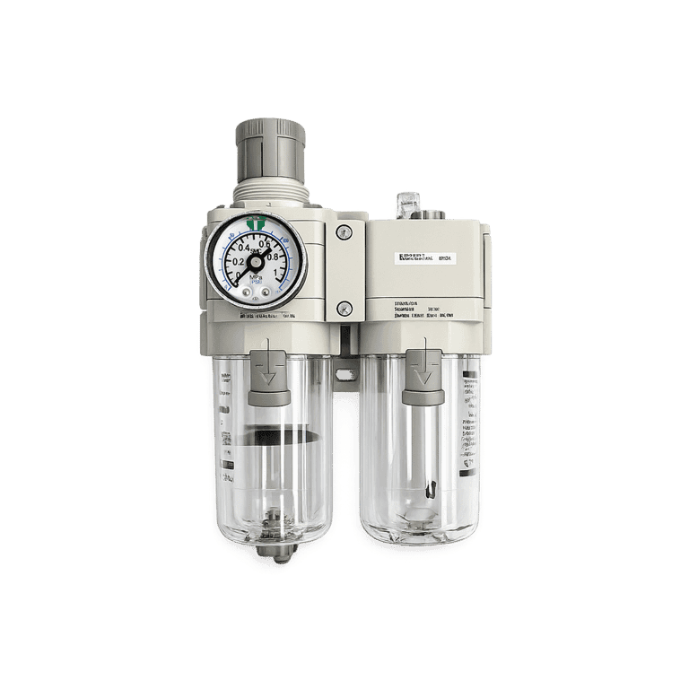 Unidad de Mantenimiento FRL 2 Módulos, 0.05 - 0.85 MPa, 5 μm 1/2" NPT Manómetro Vaso Policarbonato - SMC AC40A-N04G-Z-D - 375414