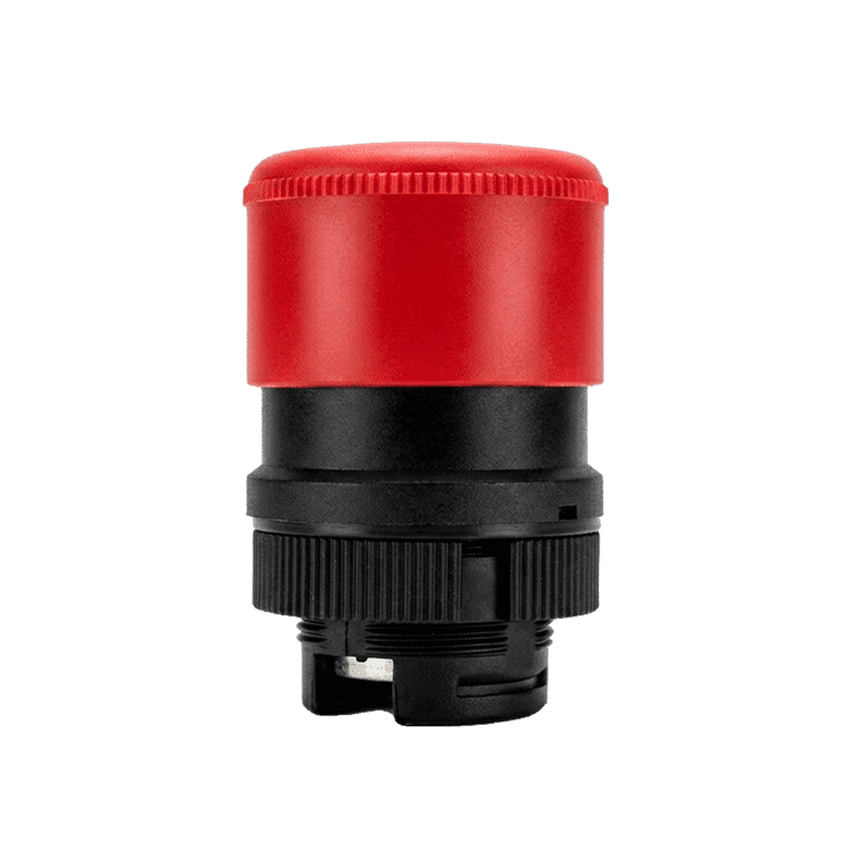 Cabeza de Botón Hongo Paro de Emergencia Girar para Liberar Plástico Rojo cabeza ø 30 mm, montaje ø 22 mm, NP2 - Chint NP2-ES44 - 574188