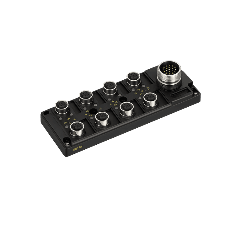 Caja Multipuerto para Sensores 8 Puertos A de E/S M12 5 Pines, Conexión B M23, IP67 - Turck 8MB12Z-5N3-CS19 - E8028568