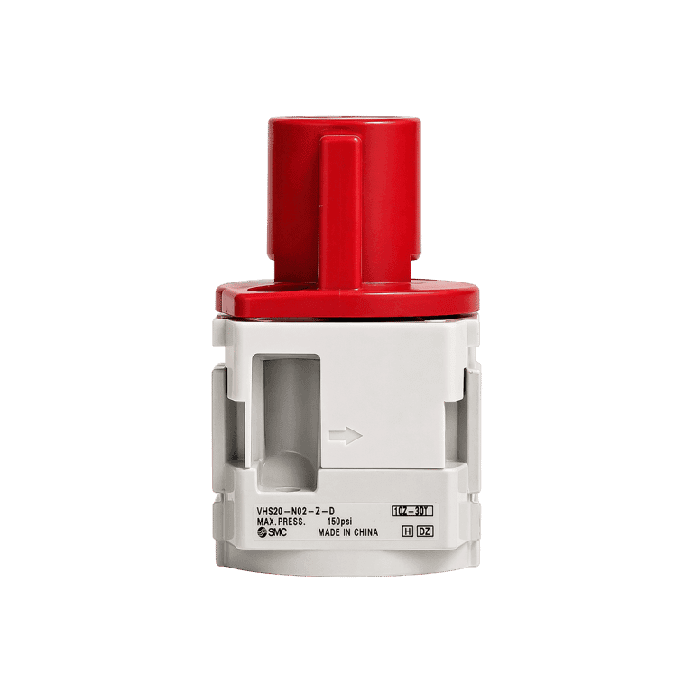 Válvula de Corte 1/4" NPT 3/2 Manual con Bloqueo, Modular, Escape de Presión Residual, Compatible AF20-D, AW20-D, AC20-D - SMC VHS20-N02-Z-D - 394077