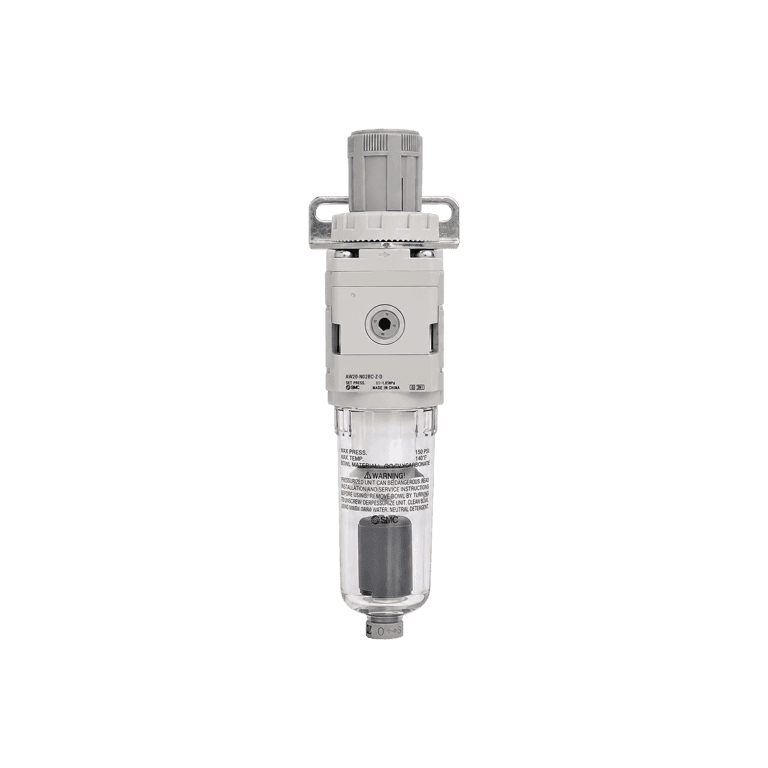 Filtro Regulador 0.05 a 0.85 MPa, 5 μm, 1/4" NPT, Bracket Vaso Policarbonato, Purga Automática - SMC AW20-N02BC-Z-D - 473885