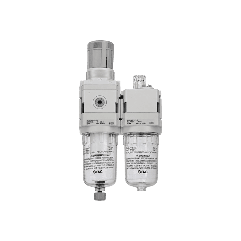 Unidad de Mantenimiento FRL 2 Módulos 0.05 - 0.85 MPa 5 μm 1/4" NPT  Vaso Policarbonato - SMC AC20A-N02-Z-D - 443405
