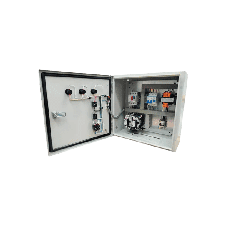 KIT Arrancador a Tensión Plena Reversible en Gabinete, Protección Termomagnética 4 - 6A, Bobina 220 VCA, Motor 1 HP 220 VCA Trifásico - Chint ETCEI-1HP220V-4-6A-REV-NS2