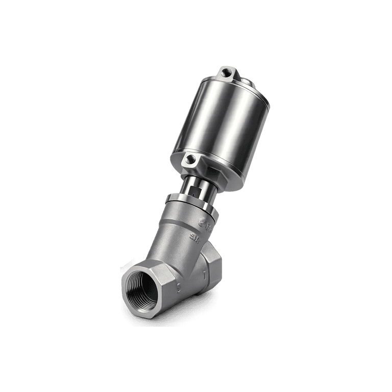 Válvula de proceso Angular 1/2" NPT para Aire Agua Vapor 2 vías, Simple efecto NC On/Off, Cuerpo Acero Inoxidable, Sellos Fluororresina, Neumático 1/8" - SMC JSB21-ST15AN-2S - 445955