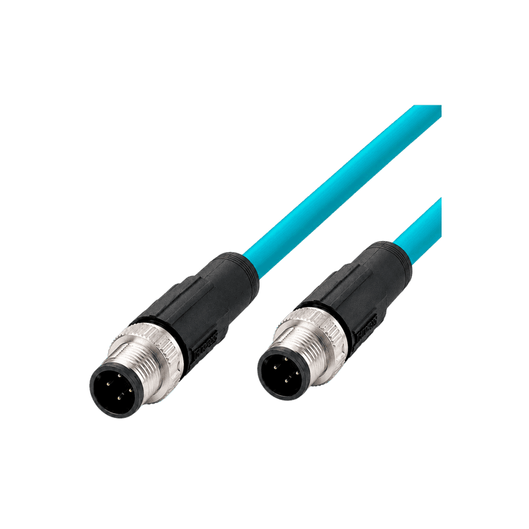 Cable Ethernet Industrial, 4 Pines Macho M12 Recto - 4 Pines Macho M12 Recto, 1 metro, 2 UTP X 24 AWG - Turck RSSD RSSD 441-1M - U3-00372