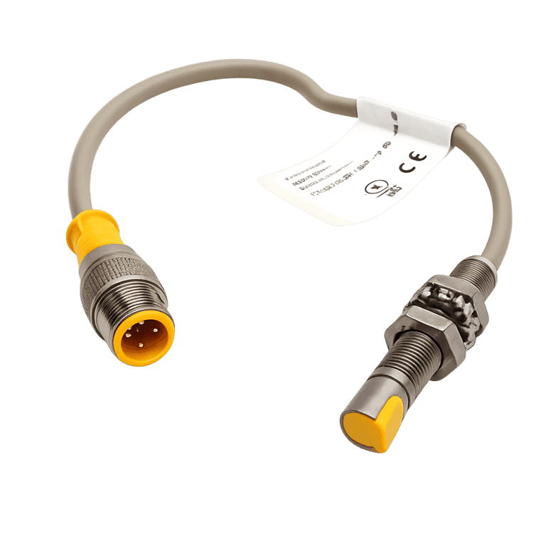 Sensor Inductivo M6.5, Alcance 2 mm, PNP NA, 10-30 VCC, Cable 0.16 m con Conector M12 Macho, IP67 - Turck BI2-EH6.5-AP6X-0.16M-RS4T-PROYECTOS - 4612292