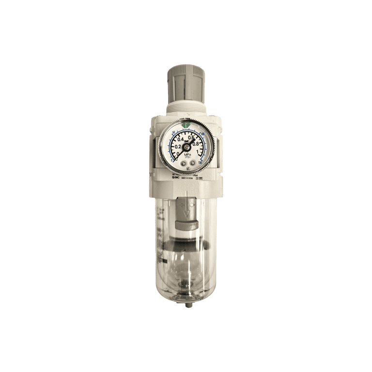 Filtro Regulador 0.05 a 0.85 MPa, 5 μm, 3/8" NPT Manómetro  Vaso Policarbonato - SMC AW30-N03G-Z-D - 442212