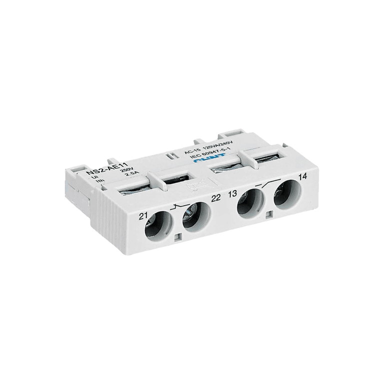 Contacto auxiliar instantáneo (colgante frontal) para NS2 marco: 25, 32, 25X, 32X, 32H, 80 - Chint NS2-AE11 - NS2-AE11