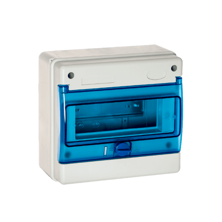 Caja de Distribución para Sobreponer, 8 Módulos, Riel Din, 200 x 215 x 115mm, Riel Din, IP65 - Solera R1308B 