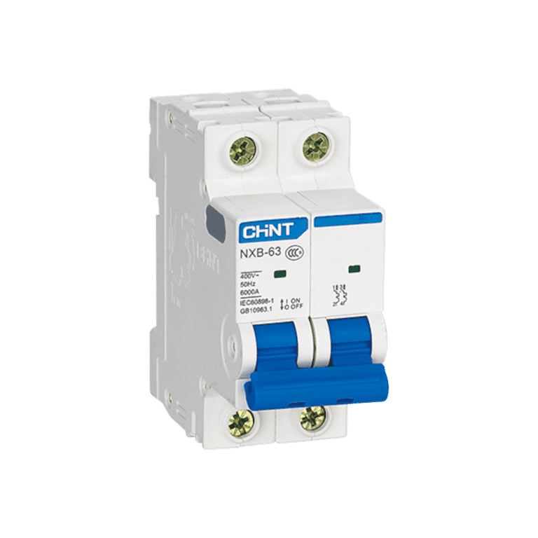 Interruptor Termomagnético Riel Din 2 Polos 20 Amperes Curva C 6 kA - Chint - NXB-63 2P C20 - 814093