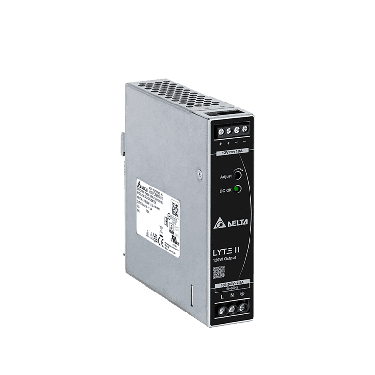 Fuente de Alimentación 12 VCD, 10 Amperes, 120 W, Montaje Riel Din - Delta DRL-12V120W1EN