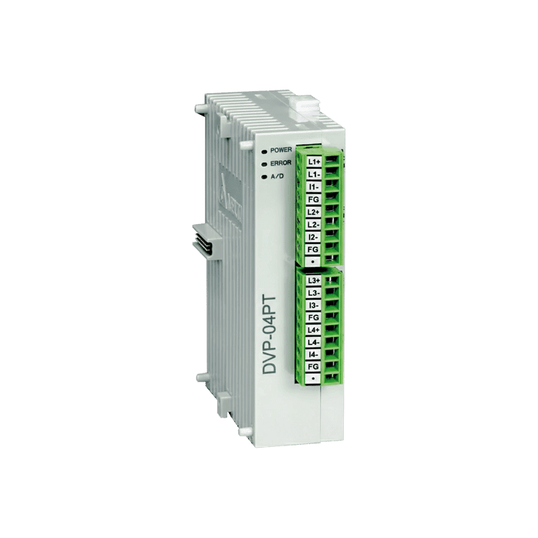 Modulo de Expansión para PLC 4 AI Pt100, Pt1000, Ni100, Ni1000 - Delta DVP04PT-S 