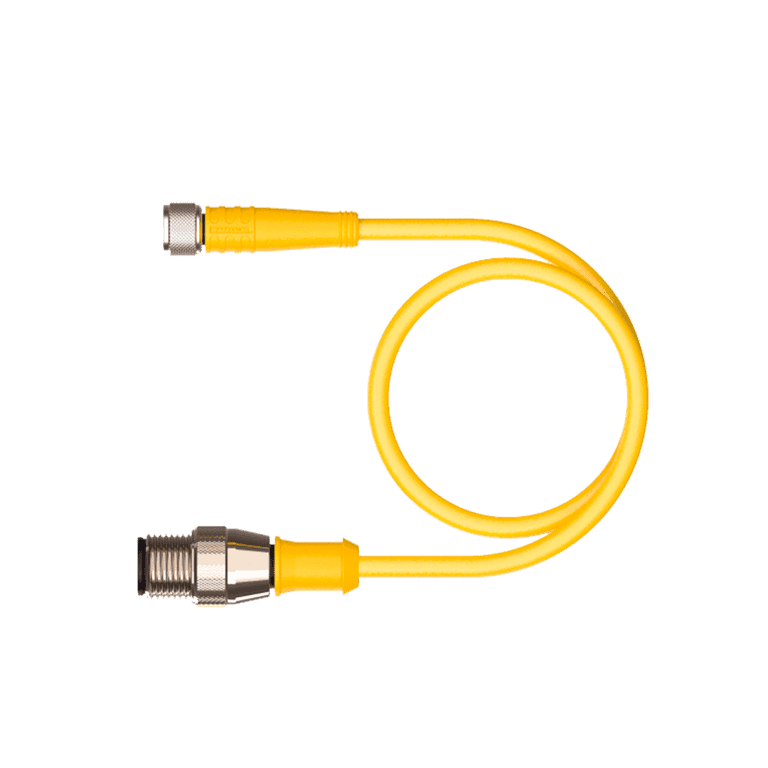 Cable Moldeado 3 Pines Hembra M8 Recto - 4 Pines Macho M12 Recto, 1.5 metros - Turck PKG 3M-1.5-RS 4T - U2516-80