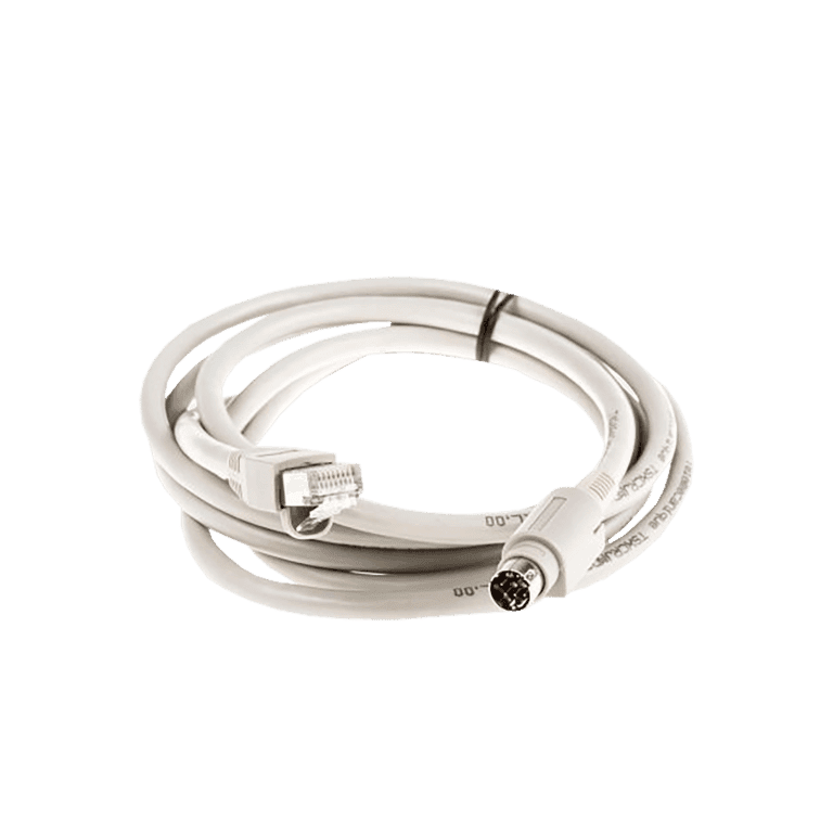 USO INTERNO Cable Moldeado 8 Pines Macho RJ45 Recto - 8 Pines Macho Mini DIN Recto, 2 metros - Schneider Electric TSXCRJMD25 