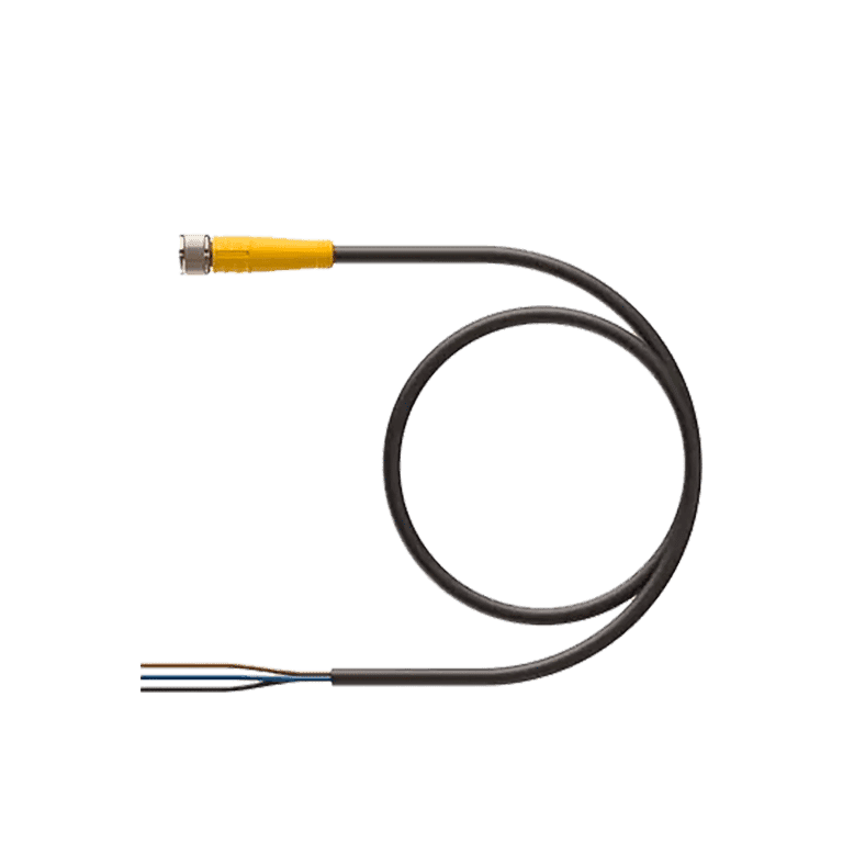Cable Moldeado 3 Pines Hembra M8 Recto - 3 hilos, 6 metros - Turck PKG 3M-6/SV  - U0928-01