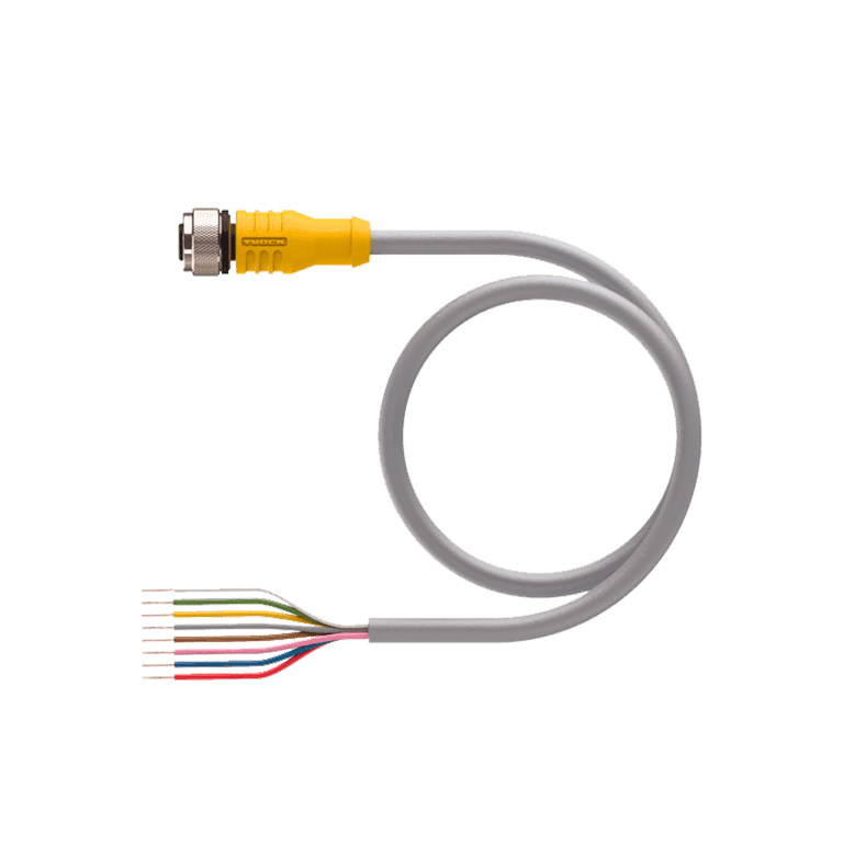 Cable Moldeado 8 Pines Hembra M12 Recto - 8 Pines Puntas, 6 metros - Turck RKC 8T-6 - U5311-53